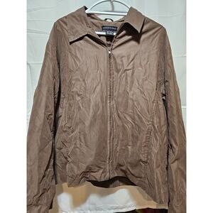 Preswick & Moore Mens Brown Lightweight Full Zip Mesh Lined Windbreaker Jacket L